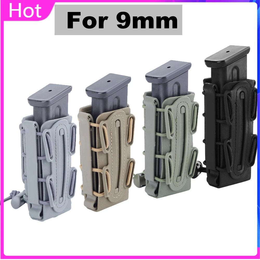 9MM Tactical Magazine Pouch Military Molle Mag Holder with Belt Clip Soft Shell Fastmag Pouches