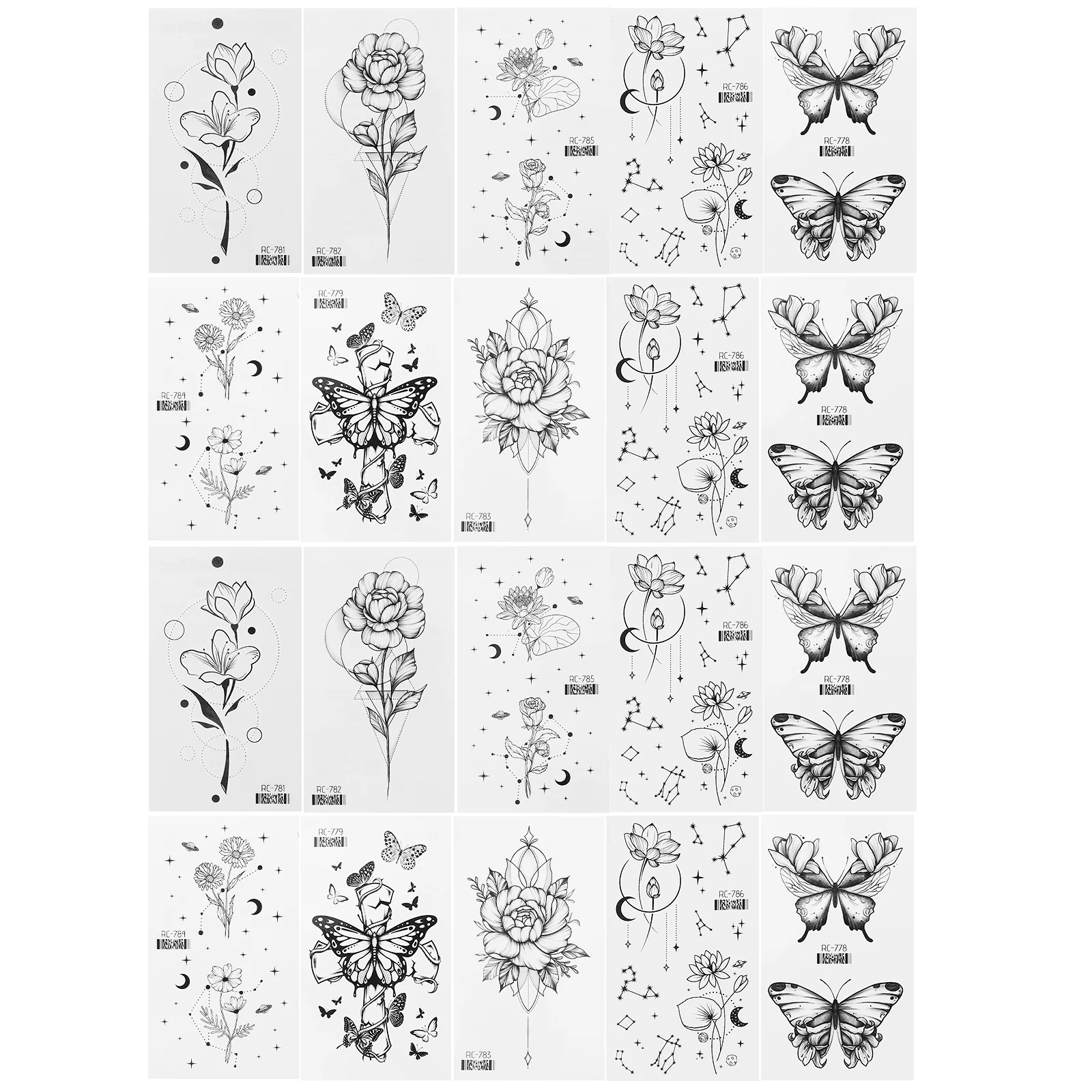 

20 pcs Butterfly Temporary Tattoos Decorative Tattoos Stickers Women Temporary Tattoos