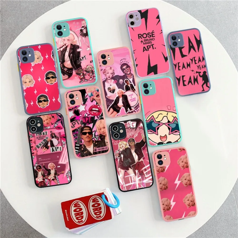 Чехол для телефона B-Bruno Mars Rose APT iPhone 14 X XR XS 7 8 Plus 11 12 13 Pro MAX mini матовый противоударный