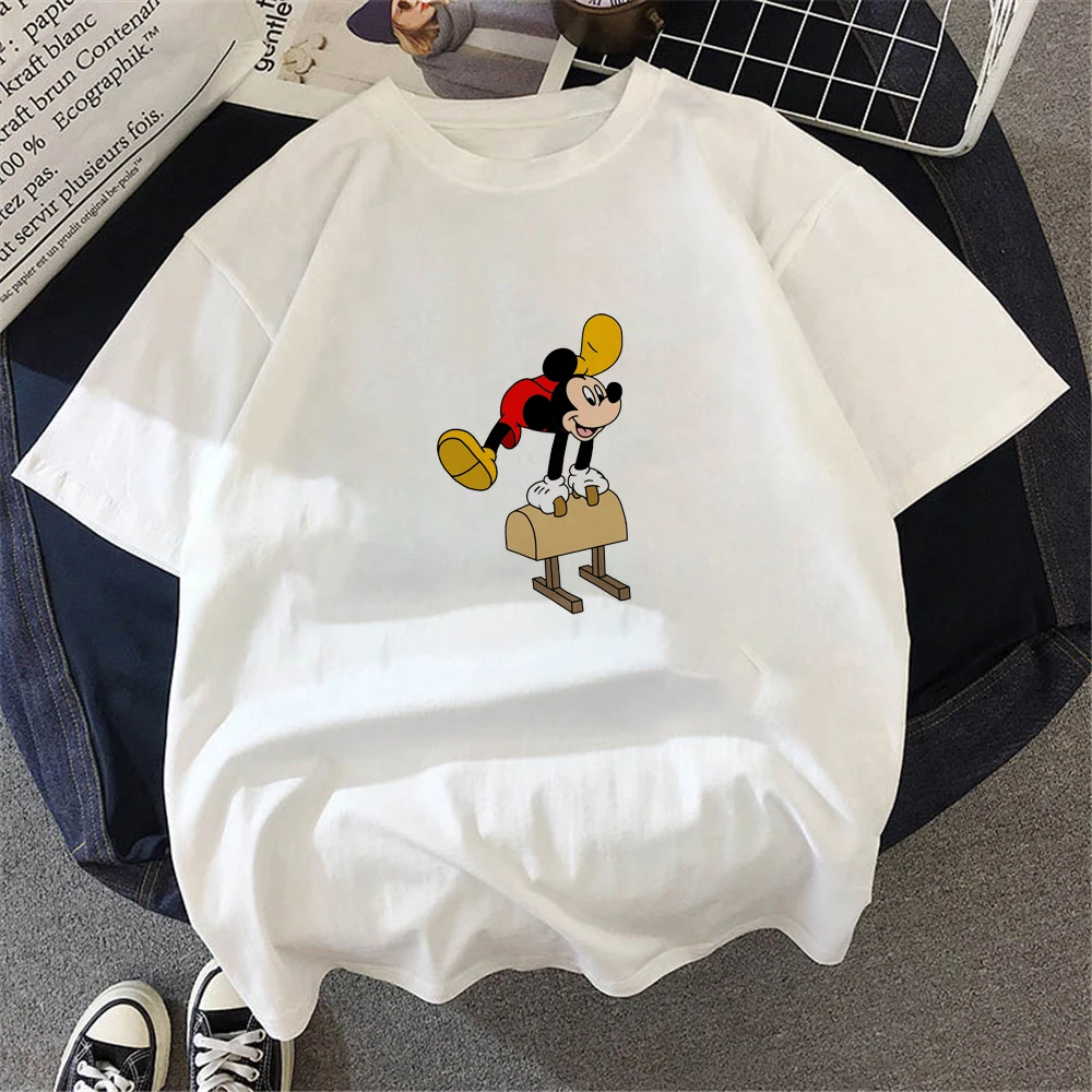 

New Disney T-shirts Baby White Kid Cartoons Tshirt Summer Base Unisex Short Sleeve Children Clothing Casual Streetwear Top