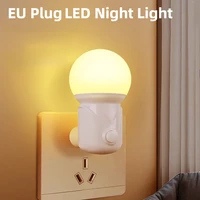 led night lights with eu plug 2 color baby nursing eye sleep light socket lamp for childrens bedroom hallway stairs lighting