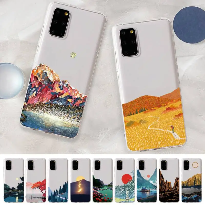 

Yinuoda Hand Painted Scenery Phone Case For Samsung A 10 20 30 50s 70 51 52 71 4g 12 31 21 31 S 20 21 plus Ultra