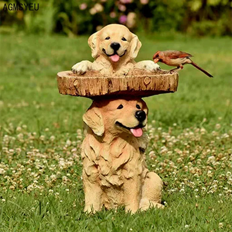 Креативная модель щенка AGMSYEU украшение для двора ремесла из смолы поилка