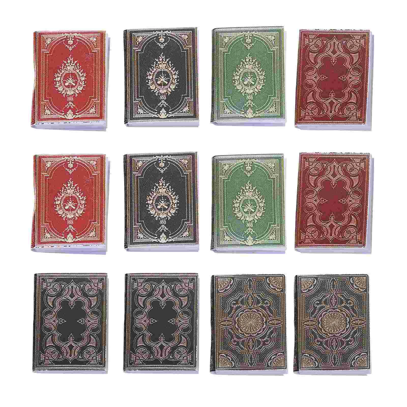 

12 Pcs Retro Home Decor Mini Book Photography Props Dollhouse Ornament Miniature Household Models Decorative
