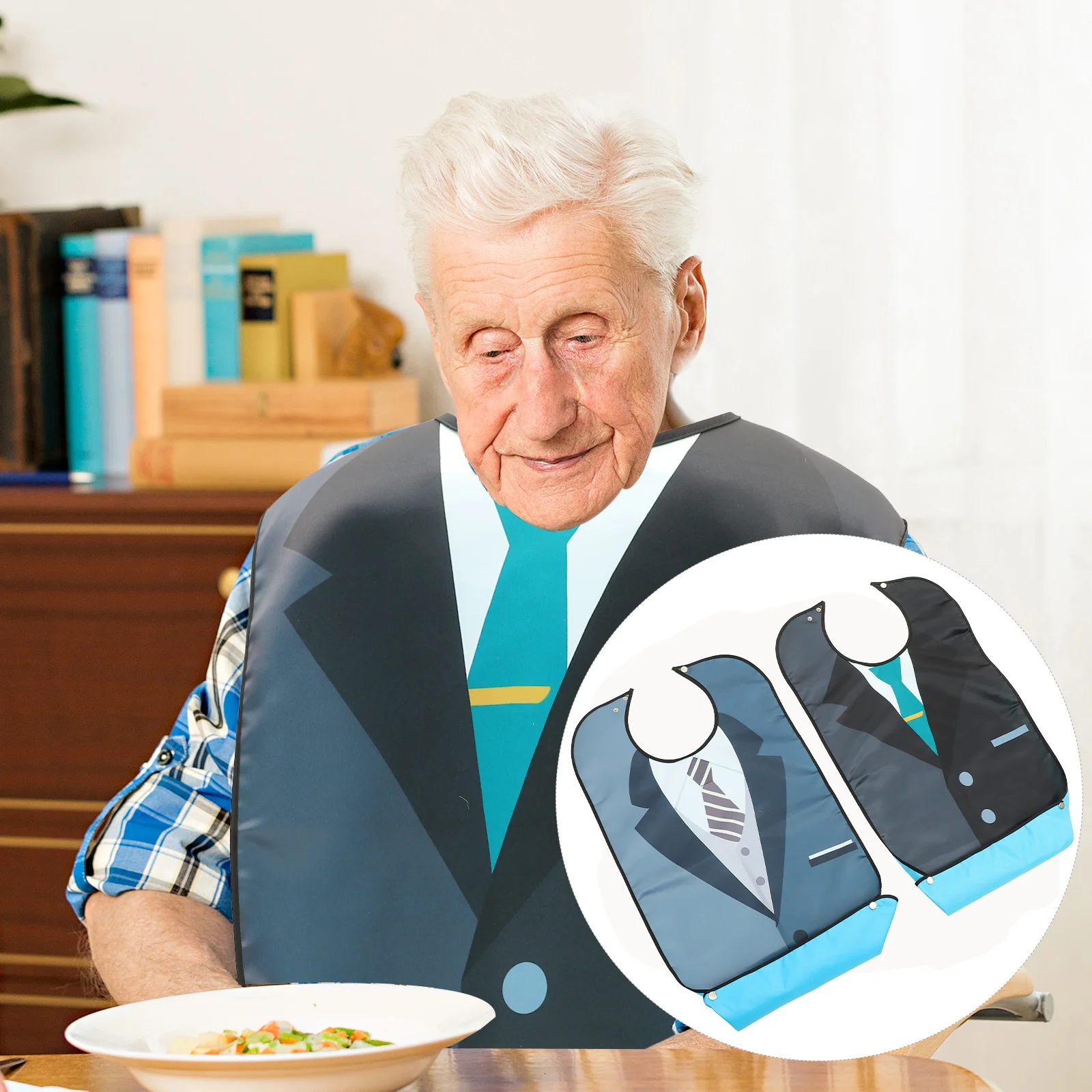 

2 Pcs Adult Bib Bibs Meal Eating Polyester Elder Breast-feeding Saliva Towel Clothing Protector Apron