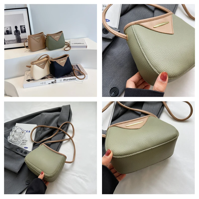 Mini Women's Bag 2023 PU Leather Shoulder Cross Bag Black Messenger Bag Y2K Eco Bag Korean Designer Purse 2PCS Luxury Handbags