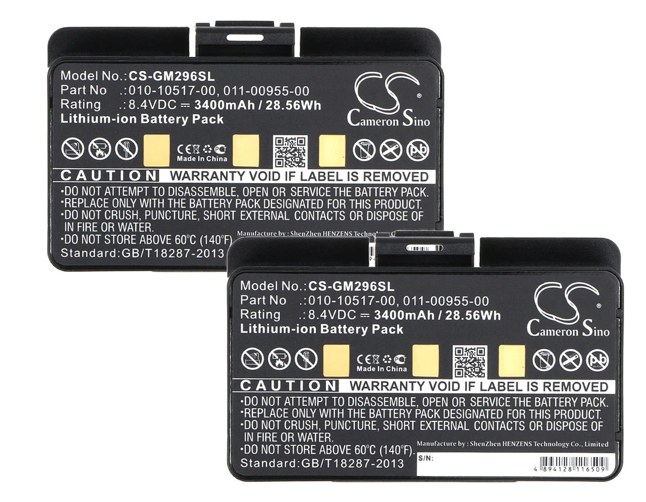 

2 упаковки, аккумулятор 3400mA для Garmin 010-00543-00, 100054300, 3580100054300 010-10517-00, 010-10517-01, 011-00955-00