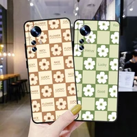 plaid flower phone case for xiaomi redmi note 9 pro 9 9a 9t 9c note 10 pro note 8 pro note 7 liquid silicon coque soft back