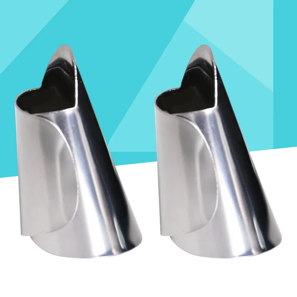 

2Pcs Stainless Steel Thumb Guard Finger Protector Guard Cutting Protector Avoid Hurting Finger Protector for Kitchen ( Silver )