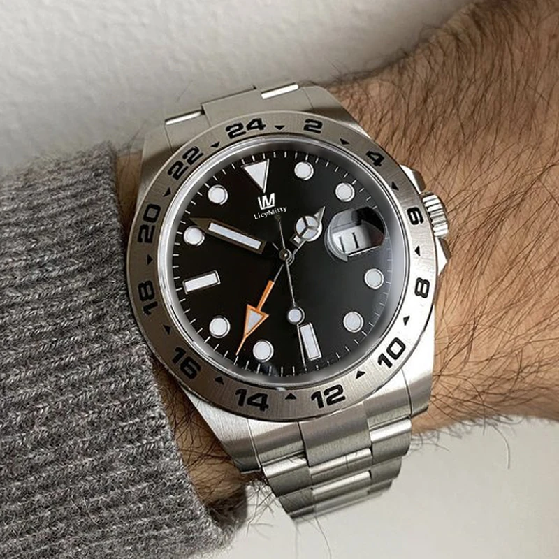 

Classic Mens Watch Top Quality Automatic Mechanical Movement GMT Business Man Wristwatches Waterproof Stainless Steel
