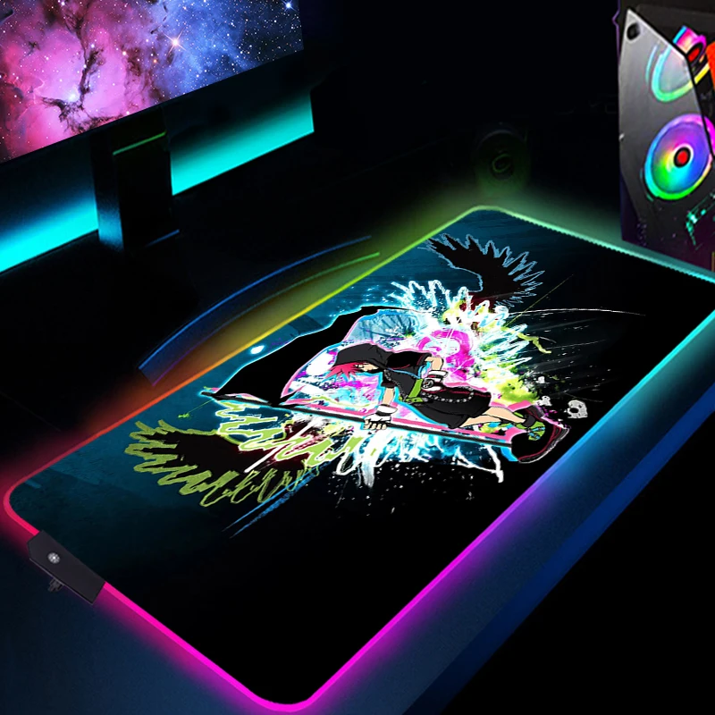 

Luminous Mouse Gaming With Wire Backlit Gamer Keyboard Pad Backlight Desk Protector Kingdom Hearts Led Mousepad game Pc Mat Xxl