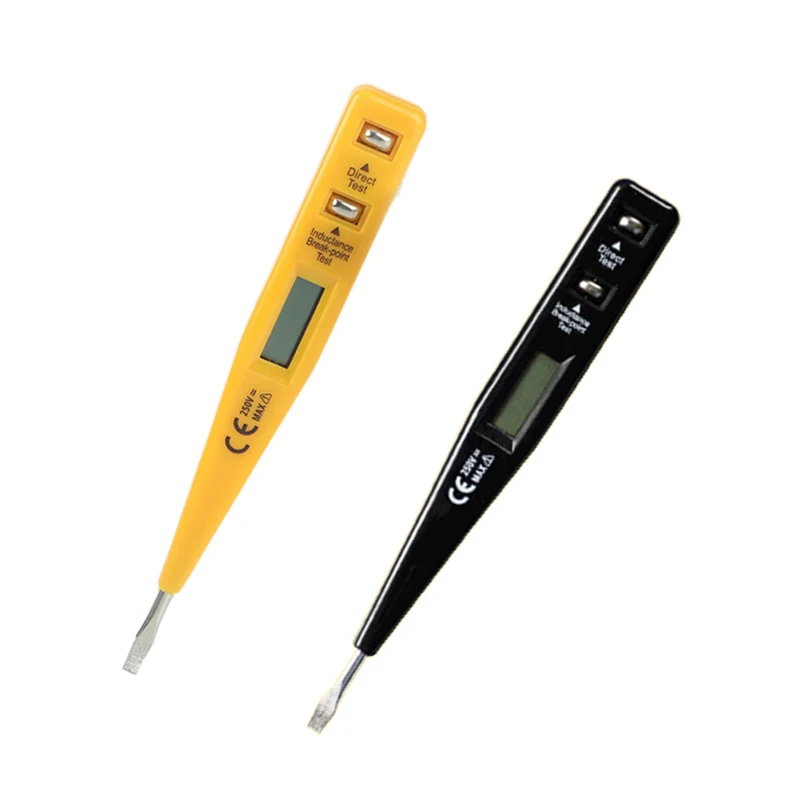 

Цифровой тестовый карандаш-отвертка, зонд, устройство для проверки напряжения, детектор переменного/постоянного тока 12-220 В, Электрический тестовый вольтметр-ручка