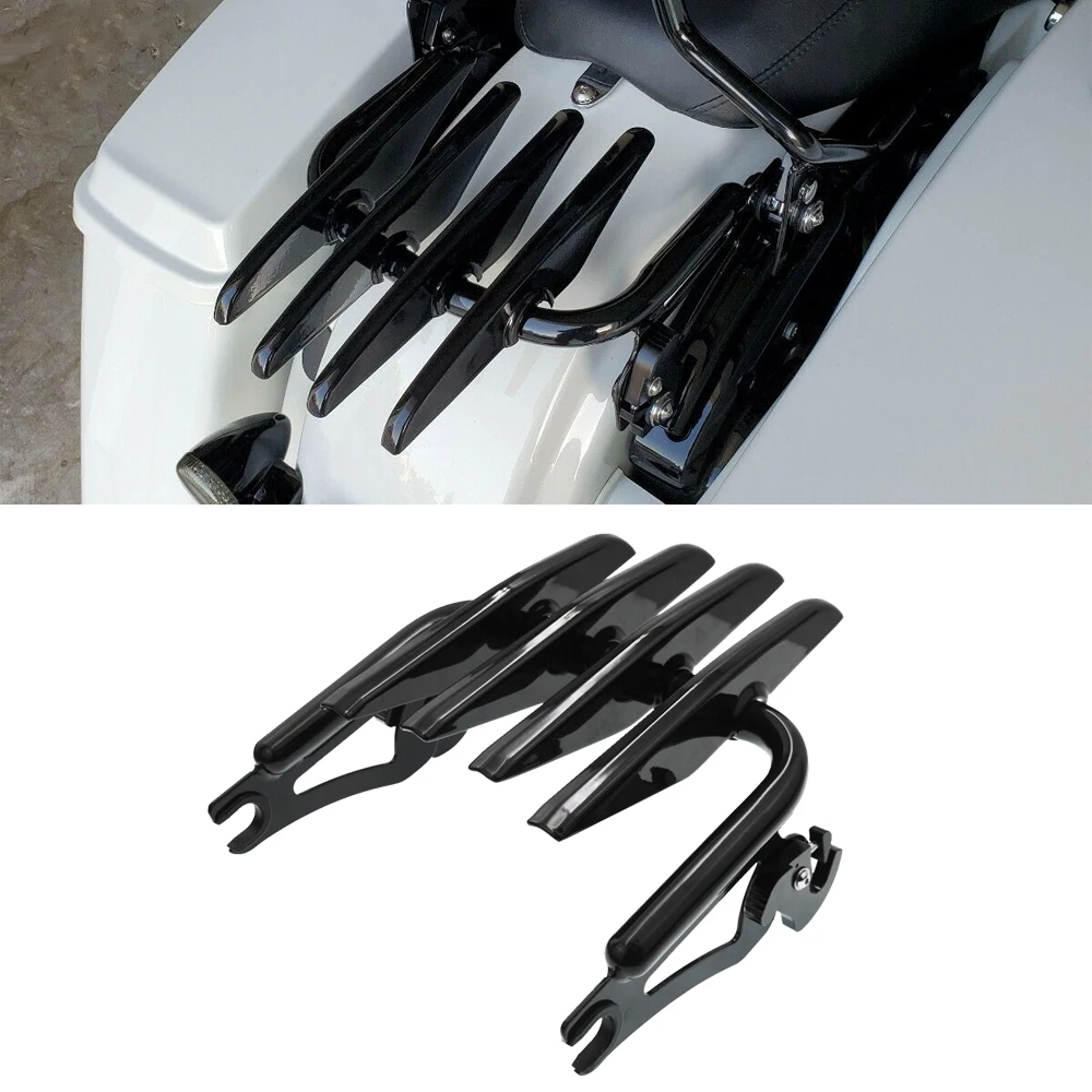 Motorcycle For Harley Touring 2009-2022 Black Mounting Stealth Luggage Rack Detachable Fit Road King Electra Road Street Glide