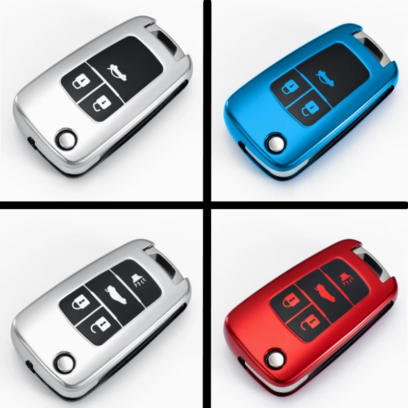 

FLYBETTER TPU Flip Key Case Cover For Chevrolet Cruze Epica Lova Camaro Impala Malibu