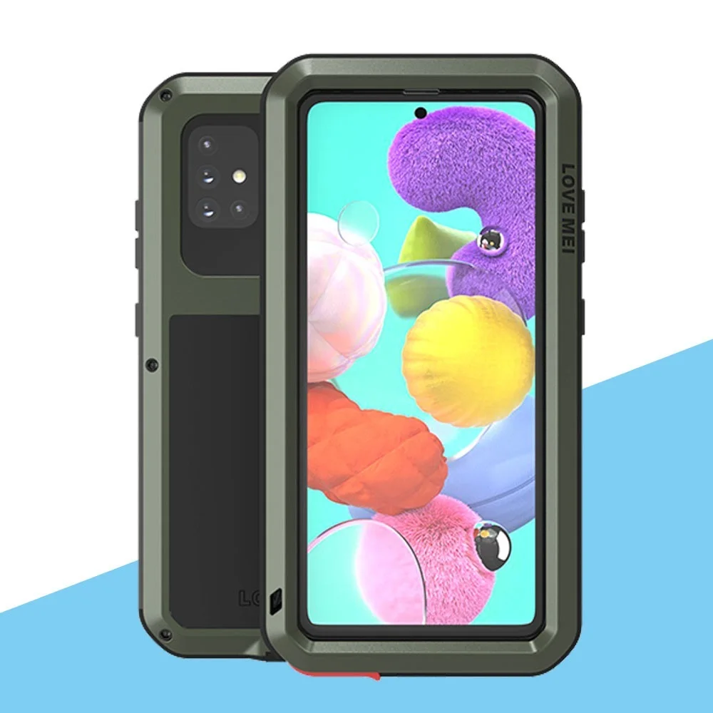 

Чехол для Samsung Galaxy A51, A71, A20, A30, A40, A50, A70, A90S, A6, 7, 8, ударопрочный грязеотталкивающий водонепроницаемый металлический бронированный чехол LOVE MEI