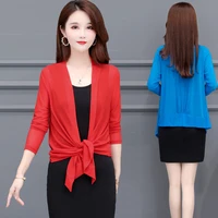 womens mesh cardigan short shawl korean fashion free shipping slim fit thin and light air conditioner sun protection clothing