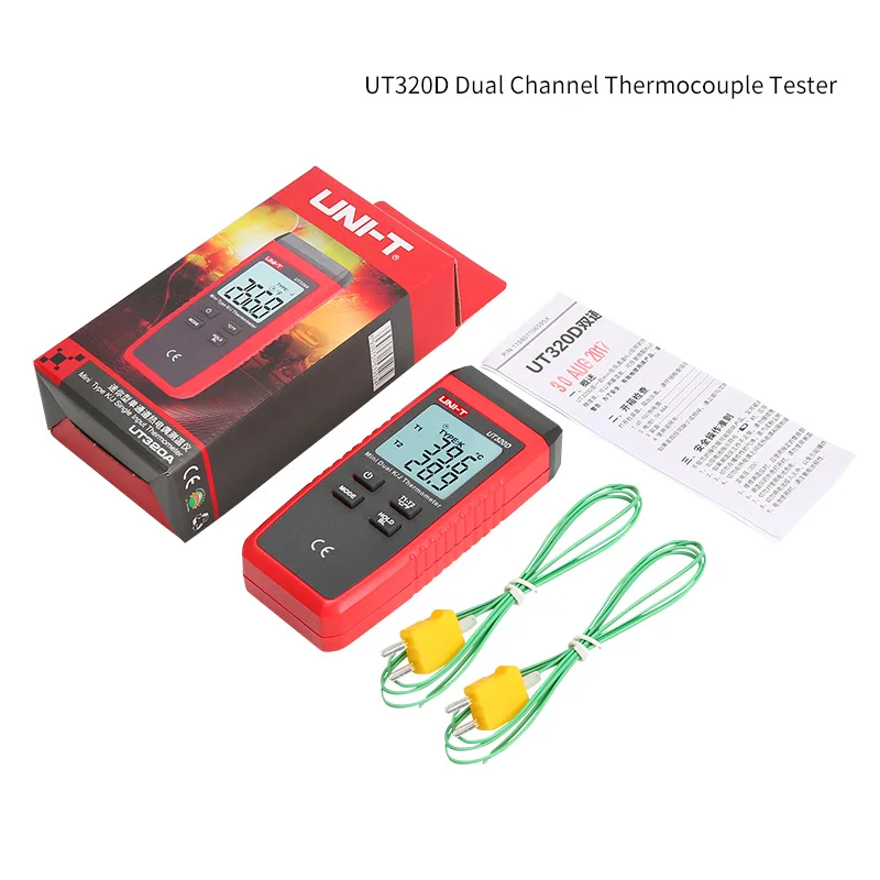 Цифровой термометр UNI-T UT320D UT320A, мини двойная термопара типа K J, измеритель высоких температур от-50 ℃ до 1200 ℃, тестер (art.: 3920bcf581caa) - 3920bcf581caa