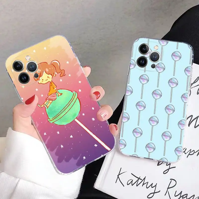 

Lollipop Phone Case For iPhone 13 14 Pro Max XS XR 12 11 Pro 13 Mini 6 7 8 Plus Clear Back Cover Capa