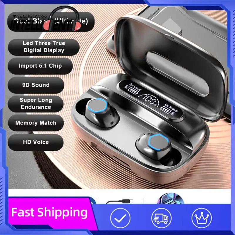 

Waterproof Tws Headset Digital Display Stereo Sport Earbuds Mini bluetooth-compatible Tws Earphone With Microphone In-ear