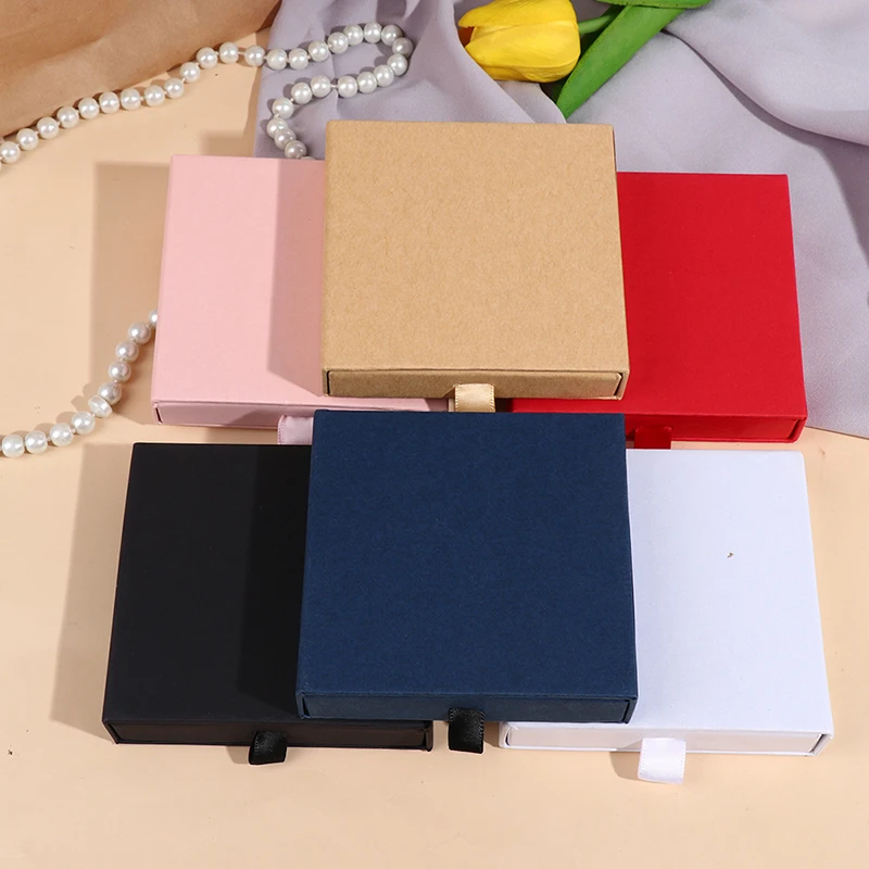 Ящик из крафт-бумаги коробка для упаковки ювелирных изделий ожерелий браслетов