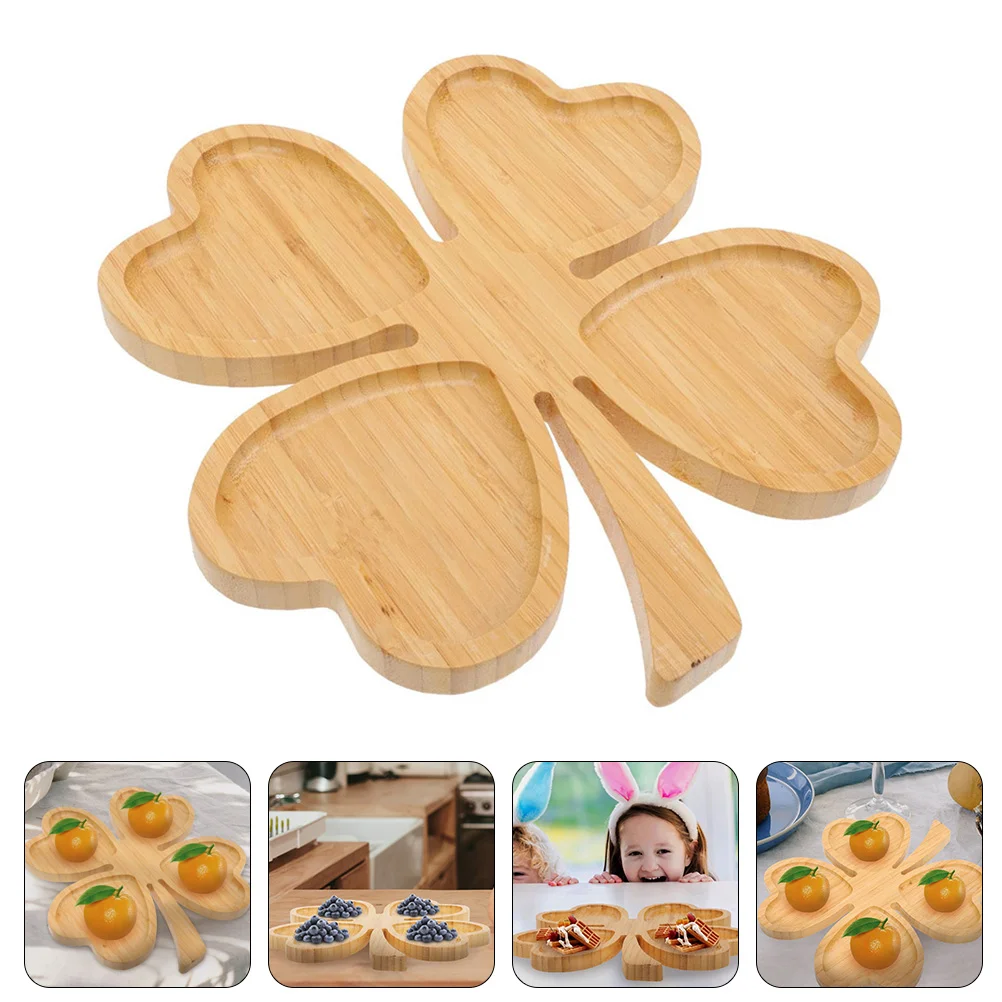 

Tray Serving Plate Fruit Platter Bamboo Plates Shamrock Day Appetizer Party Dish Dessert Snack Dishes S Sushi Candy Bowl Patrick