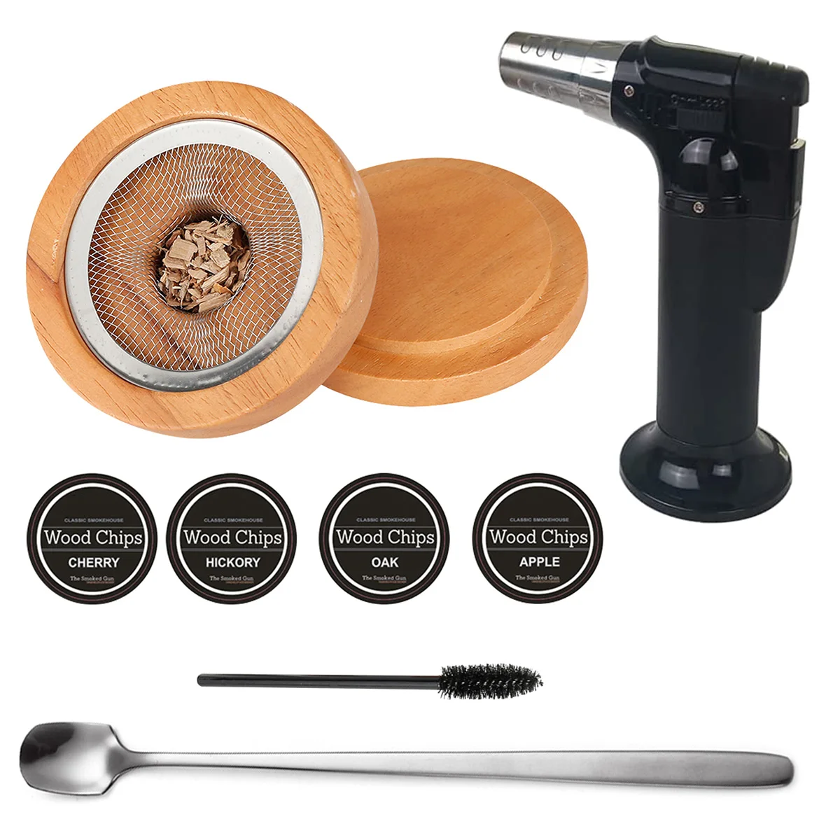 

Cocktail Smoker Kit with Wood Chips Old Fashioned Whiskey Smoker Kit Wooden Drinks and Cocktail Cold Smoker Father's Day Gift