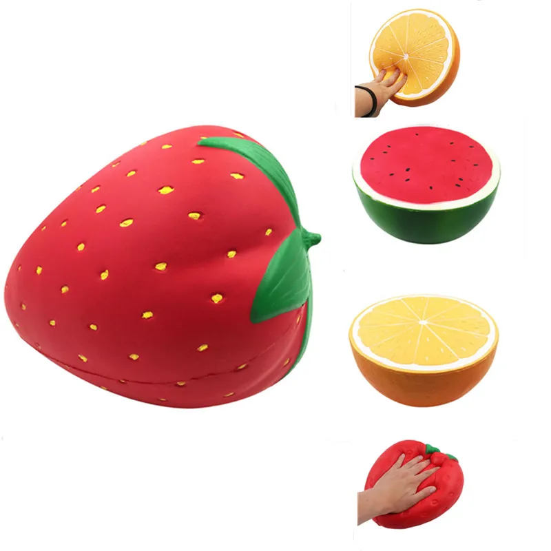 

1PC New Giant Fruit Squishy Slow Rising Orange Watermelon Strawberry Peach Jumbo Soft Kawaii Squishies Decompression Toys
