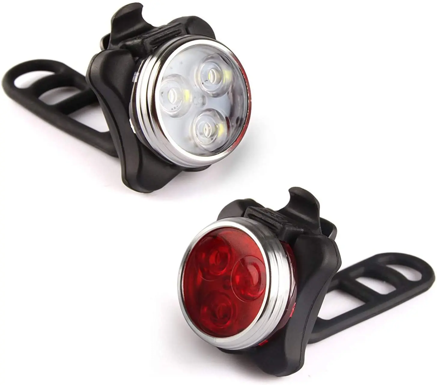 

USB Rechargeable Bike Light Set,Super Bright Front Headlight and Rear LED Bicycle Light,650mah Lithium Battery,4 Light Mode Opt