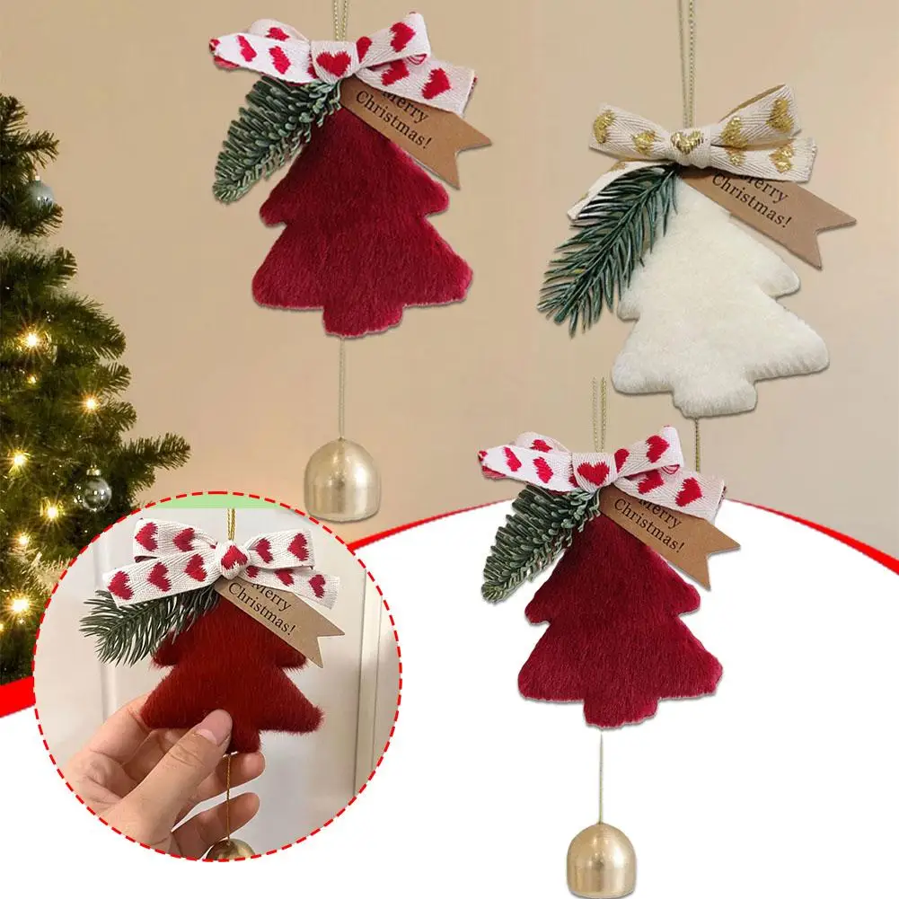 

New Year 2023 1PC Christmas Ornament Cloth Hanging Christmas Tree Decorations With Star Bells Christmas Decorations For Hom H1U9