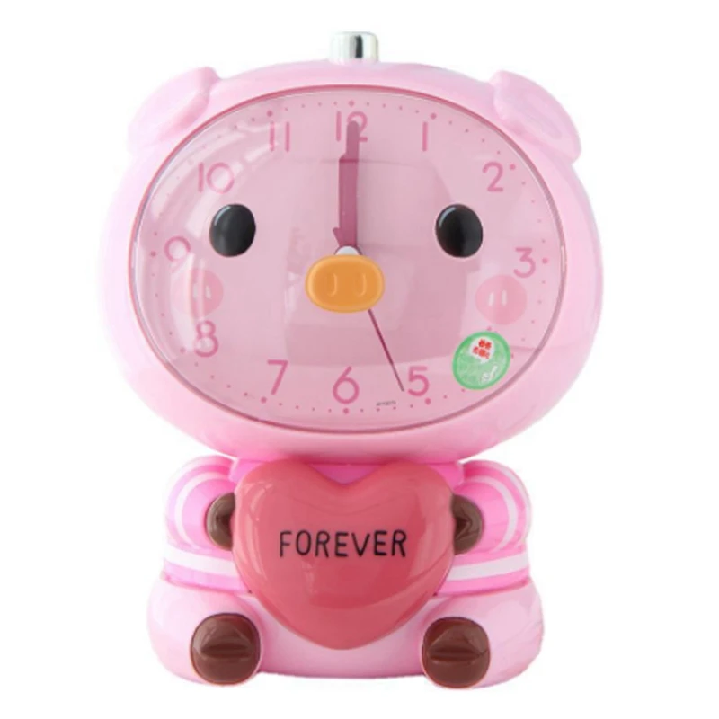 

Мультяшный будильник для студентов милый Многофункциональный креативный прикроватный бесшумный светящийся детский будильник