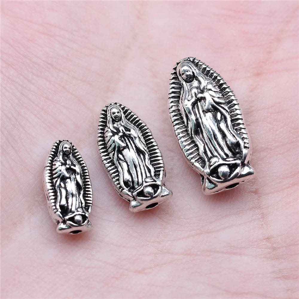 10 шт. двухсторонние бусины Девы Марии 3 размера |