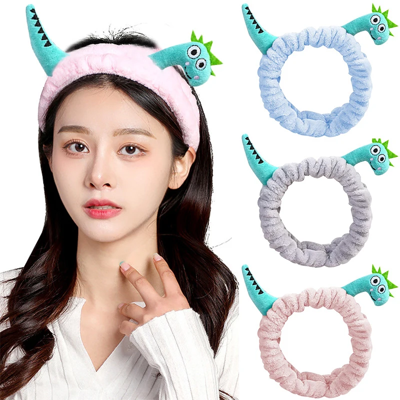 

Hot Fashion Accessories Wash Face Hair Holder Hairbands Soft Warm Coral Fleece Bow Animal Ears Headband For Girls