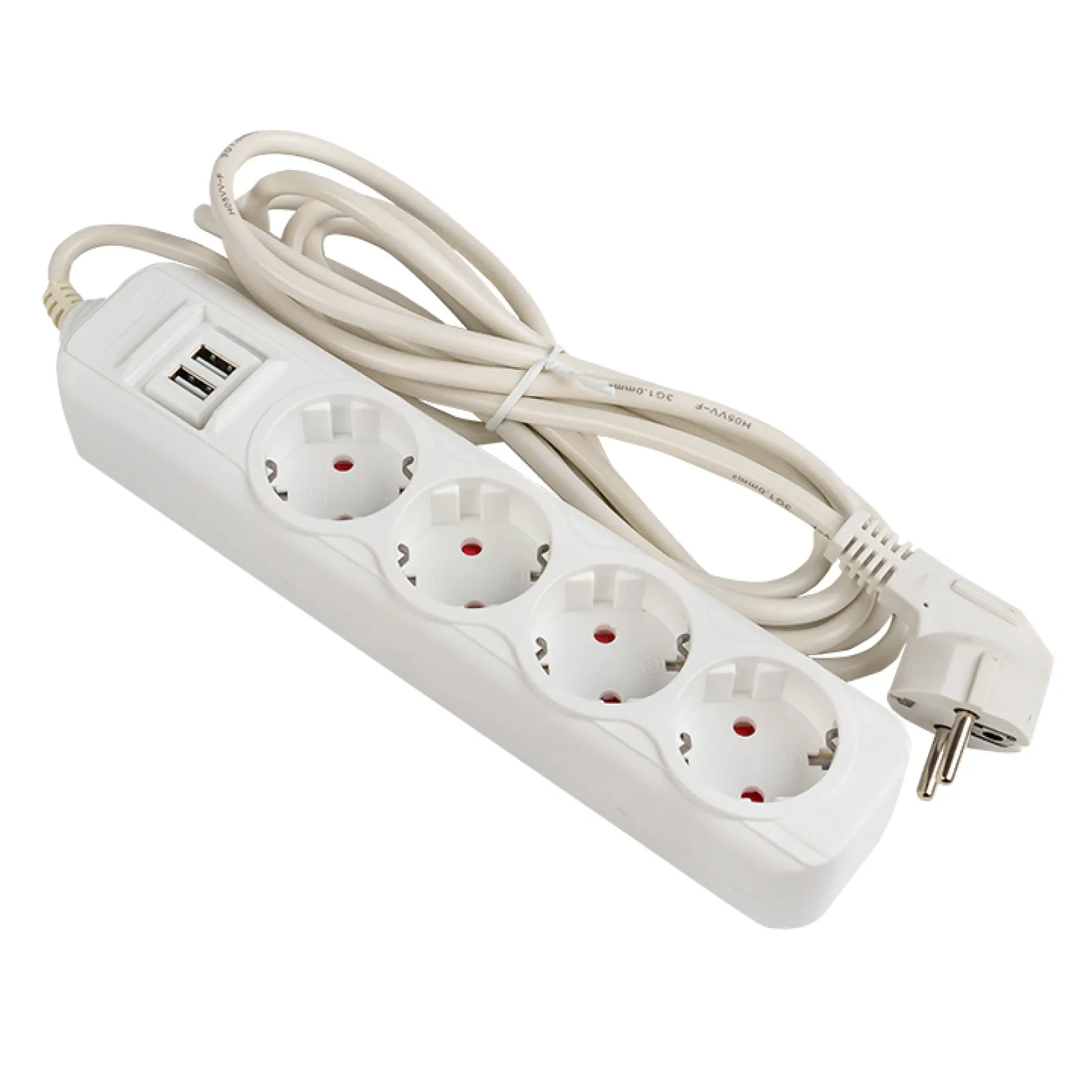 Удлинитель Эксперт 4 гнезда 2 метра 16А-3 5кВт с USB 1А ПВС 3х1 EKF - 1 шт | Строительство и