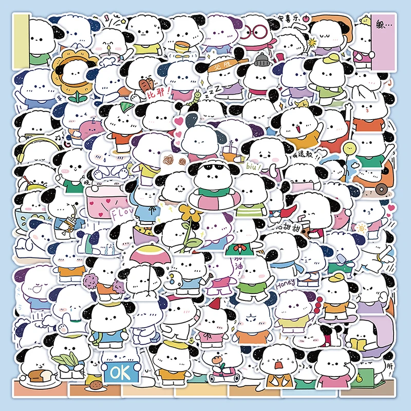 

60pcs Sanrio Stickers Cute Cartoon Pochacco Non-repeating Stickers Laptop Stationery Cup Skateboard Waterproof Sticker Toys