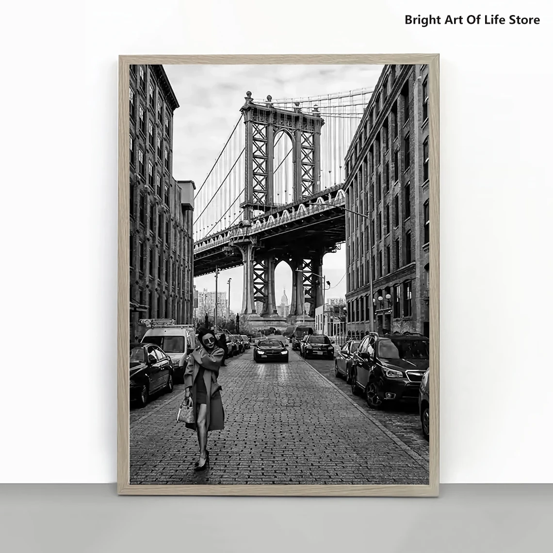 Плакат Женщина от MANHATTAN Bridge высококачественный принт винтажная художественная