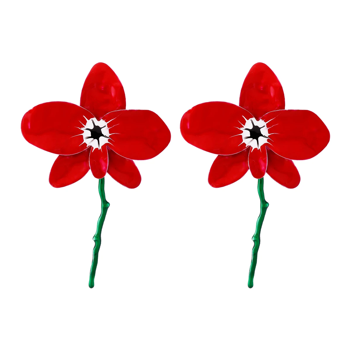 Новинка 2024 крупные женские серьги ZAA в виде красных цветов украшения для