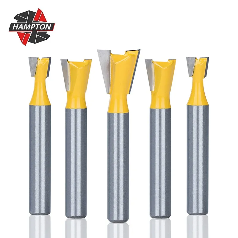 

HAMPTON 6mm 8mmDovetail Joint Router Bits Set 1/4 Shank 14 Degree Woodworking Engraving Bit Milling Cutter for Wood Tenon Cutter