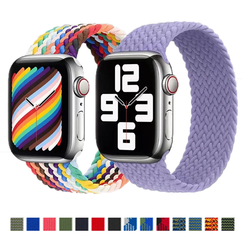 

Braided Solo Loop Strap For Apple Watch Band 44mm 40mm 45mm 41mm 42mm 38mm Elastic Bracelet iWatch series 7 3 SE 6 8 Ultra 49mm