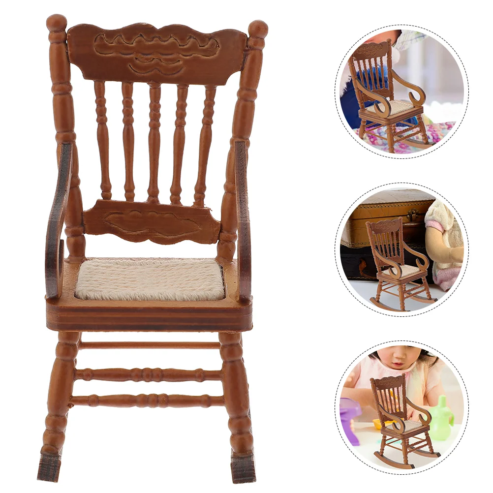 

House Miniature Chair Model Supply Delicate Decor Adorable Lovely Wear-resistant Furniture Decorative Landscaping Toy Toys