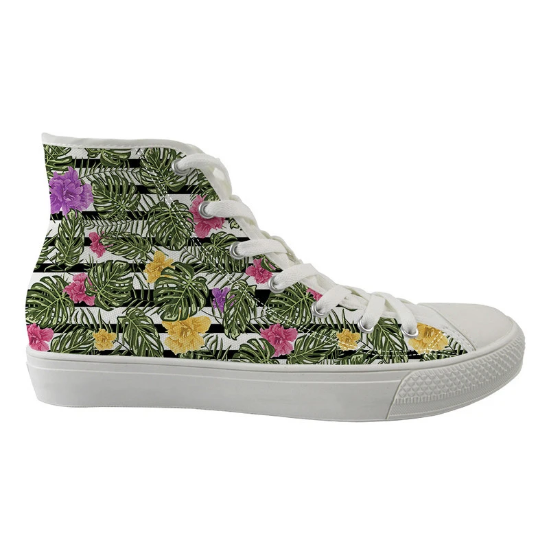 

Spring Women Flats Canvas Shoes Cartoon Pineapple Cactus Print Classic High Top Casual Sneakers for Women Zapatos Sepatu Wanita