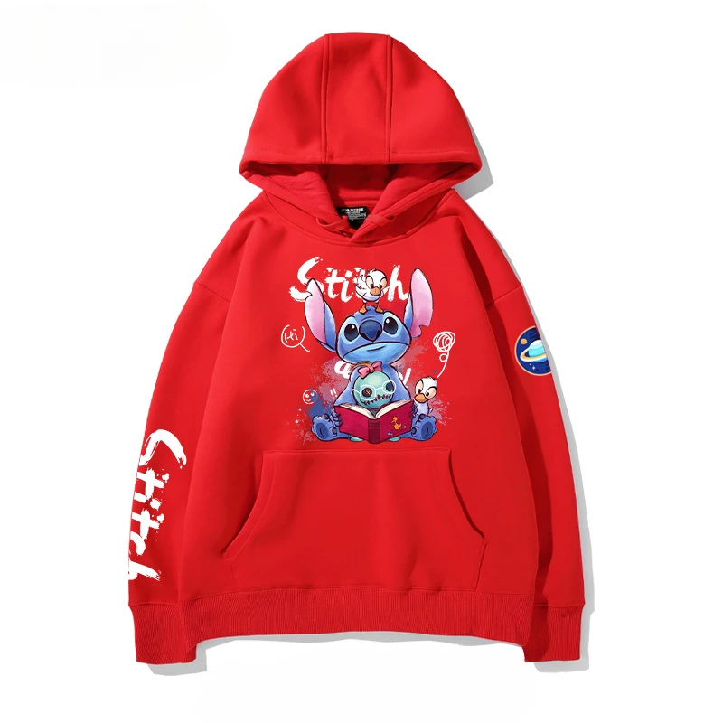 Толстовка с капюшоном Stitch Disney свободная повседневная рубашка длинными рукавами