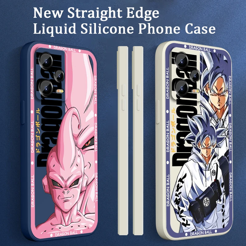 Жидкий левый чехол D-Dragon Goku Majin Buu для Xiaomi Redmi Note 12 12S 12R 11 11T 11S 10 10S 9 8 8T Pro Plus