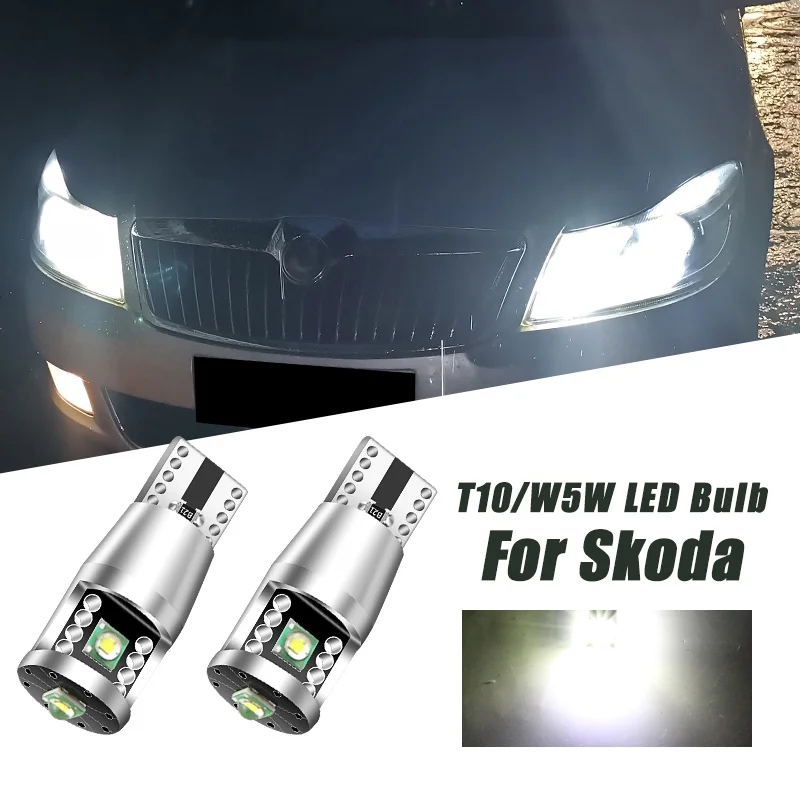 

2x LED Clearance Light Bulb Lamp W5W T10 Canbus For Skoda Fabia MK1 MK2 MK3 Felicia Superb Octavia 1 2 3 a5 a7 Rapid Yeti Karoq