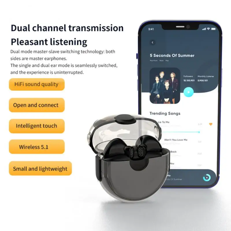 

L12S TWS Wireless Headphones Bluetooth5.1 Earphones Waterproof Touch HiFi Stereo Earbuds Headsets With Mic For Sports Phones