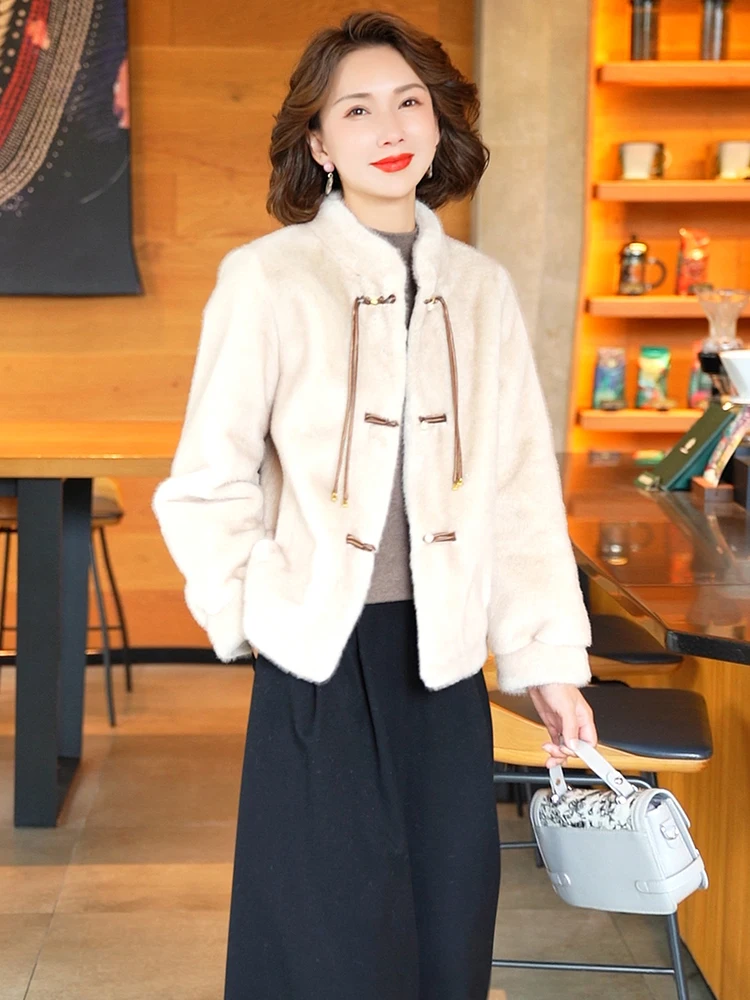 Haining шуба женская из искусственного норкового меха 2024 зимняя новая мода