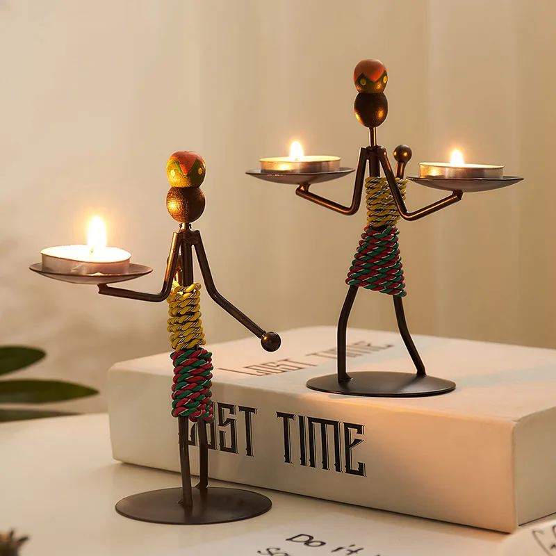 

Candle Holder Home Retro Figuras Decorativas Hogar Accessories Miniatures Elf Bar Aesthetic Luxe Table Statue Adornos Para Casa