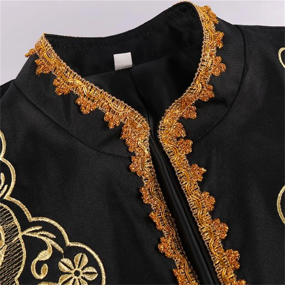 Роскошный мужской блейзер с золотой вышивкой куртка стильный дворцовый костюм в