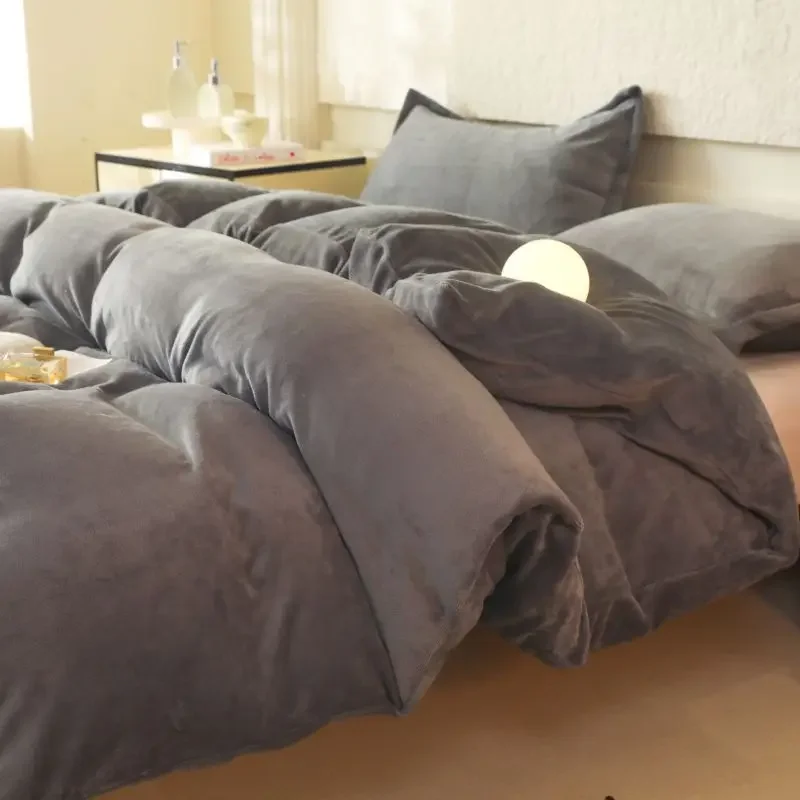 Зимний класс А двустороннее пододеяльник из молочного флиса цельная простыня