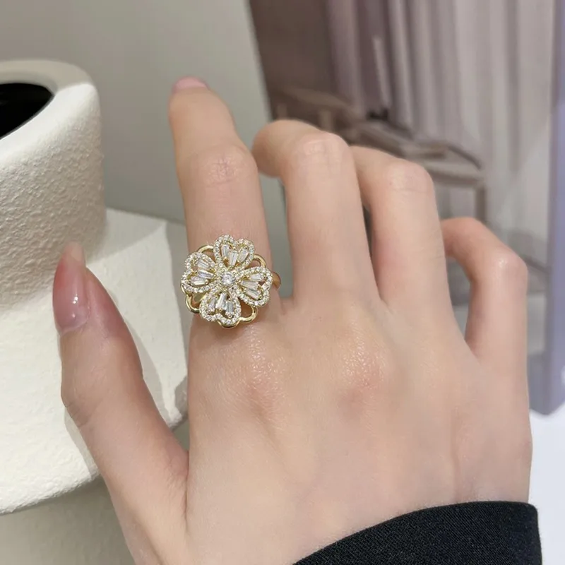 

2022 New Arrival Rings Fashion Women Metal Party Trendy All Compatible Female Light Luxury Finger Open Ring Cute Female Jewelry
