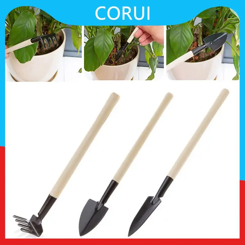 

2/4/5PCS /set Wooden Handle Metal Head Shovel Rake Spade Mini Garden Gardening Plant Soil Raising Flowers Tools Set Dropshipping